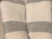 Ebony teen socks up close ASMR
