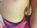 Molly Pink Panties got Covered in Sperm - POV cum in panties, Yoga pants
