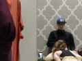 Public Changing Room Cowgirl Creampie from Store Worker