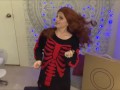 Goth e-thot unboxes and tries on Ursula cosplay