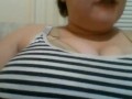 Huge Natural Tits BBW Eats And Plays With Her Breasts