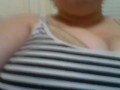 Huge Natural Tits BBW Eats And Plays With Her Breasts