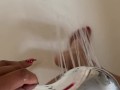 Washing My Sexy Red Christmas Toes 