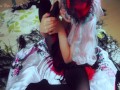 Hot Japanese Girl Self Foot Worship in Black Pantyhose and Bare Feet