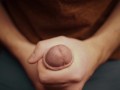 boy with a big dick playing with his foreskin in 4K