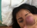 her face full of cum