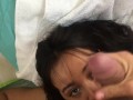 her face full of cum