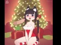 Christmas Cat Girl sucking cock and drinking sperm