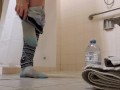 Standing Piss And Shower At The Gym