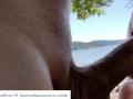 my step sister give me a blow job on the beach in public and I cum in her mouth