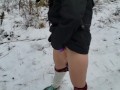 Nerdy Faery Makes A Piss Mess In The SNow