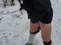 Nerdy Faery Makes A Piss Mess In The SNow