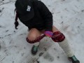 Nerdy Faery Makes A Piss Mess In The SNow