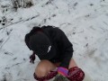 Nerdy Faery Makes A Piss Mess In The SNow