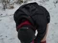 Nerdy Faery Makes A Piss Mess In The SNow