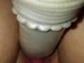 Close up mounted dildo ride