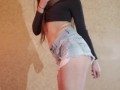 Dance & Strip to Nude from bluejean shorts & croptop