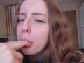 (HIGHLIGHTS) Fetish Custom - Glossy Lips Sucks Fingers, Drools And Spits