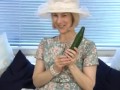 Horny granny cucumber pussy penetration