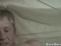 Amateur teen couples fuck in their dorm