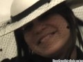 Polly Garter Toying Her Hairy Pussy