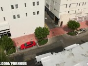 Sun bathing blonde fucks her man for on her