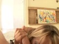 Debi Diamond sucks and eats cum pov