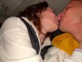 Blowjob in motion: guy fucks 18 year old in the back seat of the car