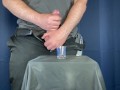 Huge cumshot into a shotglass
