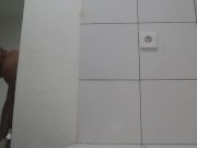 Secret fingering and masturbating with a native dildo while sugar daddy takes a shower
