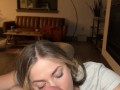 College Slut Gives TA a Blowjob and Takes a MASSIVE Facial