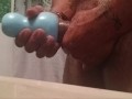 Mega cumshot in double stroker
