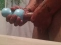 Mega cumshot in double stroker