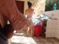 I caught my stepdaughter doing laundry in shorts, I got horny and like her super luscious pussy