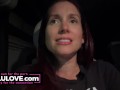 Babe sharing candid daily life updates and behind porn scenes adventures while riding in an RV on busy highway - Lelu Love