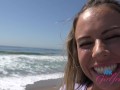 Sloppy Blowjob and fun in the car with Summer Vixen on Beach date POV