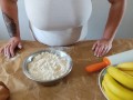 baker lady with big tits and flour on her body