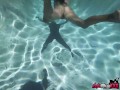 Brunette MILF Sofie Marie Dives In Pool To Play With Dildos