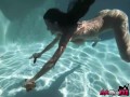 Brunette MILF Sofie Marie Dives In Pool To Play With Dildos