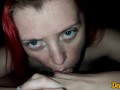 blowjob from beloved cute red-haired girl cum on face
