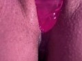 Pussy creaming on dildo