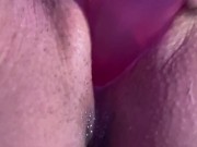 Pussy creaming on dildo