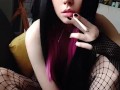 Succubus Babe smoking in fishnets(full vid on my 0nlyfans/ManyVids)