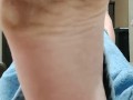 Wiggling and scrunching my big dirty stained feet in front of you