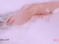 Beautiful Teen brunette washes pussy in the bath