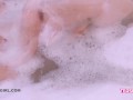 Beautiful Teen brunette washes pussy in the bath