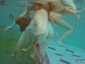 Milana and Alice enjoy themselves in the pool