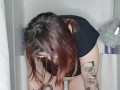Shower strip tease and pissing myself