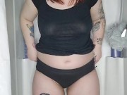 Shower strip tease and pissing myself