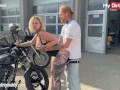 MyDirtyHobby - Busty blonde swallows cum in public